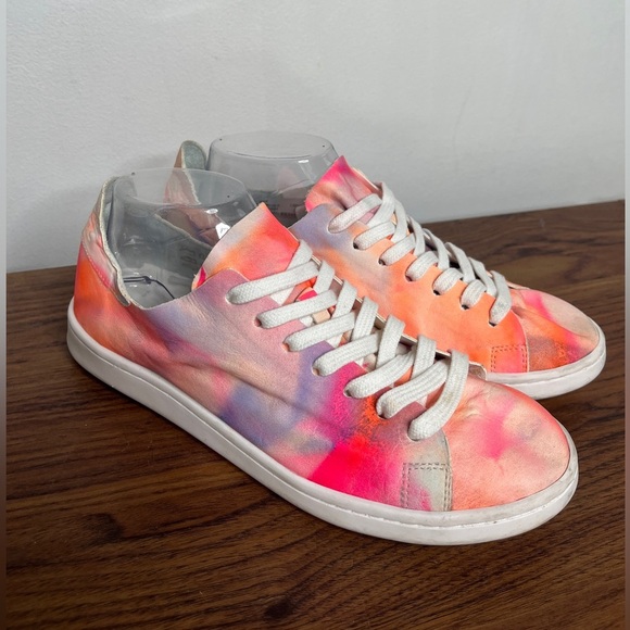 SCHUTZ Play Ofelia tie Dye Leather Lace Up Sneakers size 8.5 Hippie Boho Kidcore - Picture 4 of 11